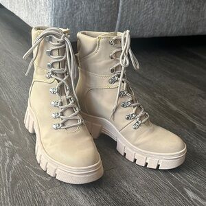 Guess Tan Lace-Up Boots